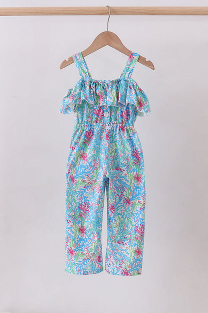 Mint island bloom jumpsuit
