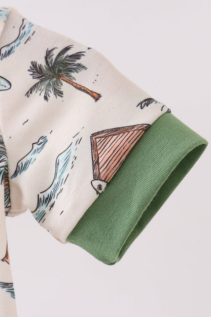 Green beach print bubble