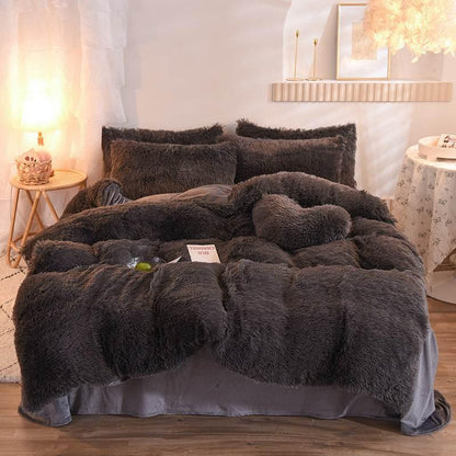 Thick Fleece Duvet Cover Warm Bedding Set