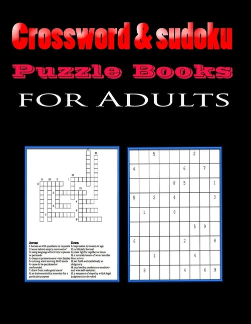 Crossword & sudoku Puzzle Books for Adults: Fun and Relaxing Puzzles with Solutions: Crossword, sudoku 8,5"x11" 176 pages - Paperback