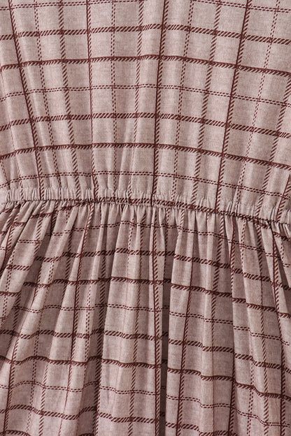 Brown plaid mom dress