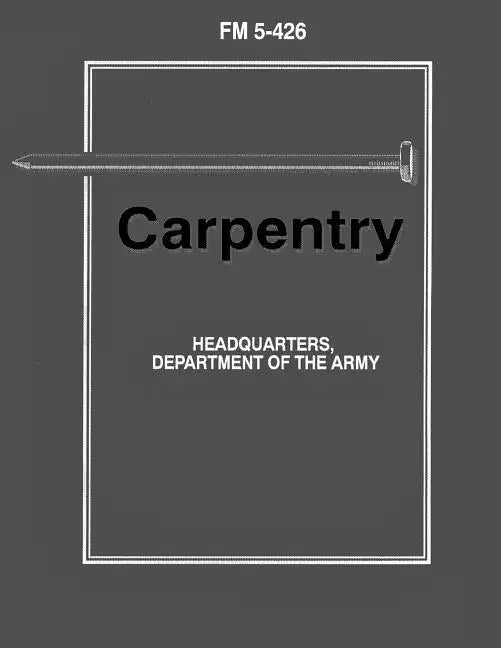 Carpentry (FM 5-426) - Paperback