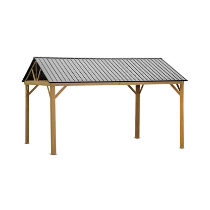 [12X14FT] Alora Hardtop All-Weather Outdoor Gazebo With Galvanized Steel Roof (SAK83261)