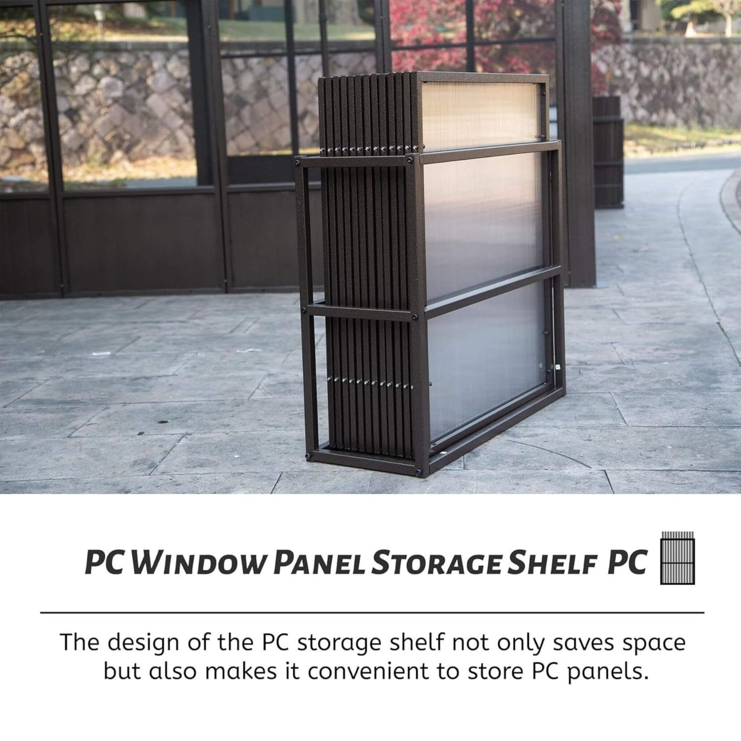 [12X16FT] Alora Pavilion Extra-Large All-Season Outdoor Wall-Mounted Sunroom Solarium With Detachable Polycarbonate Windows And Lockable Sliding Doors (SAK97835)