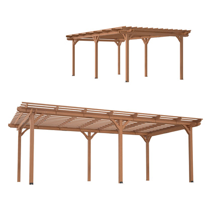 [12X16FT] Alora Extra-Large Outdoor Wooden Waterproof Grape Pergola (SAK76476)