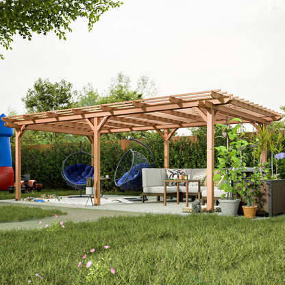 [12X16FT] Alora Extra-Large Outdoor Wooden Waterproof Grape Pergola (SAK76476)