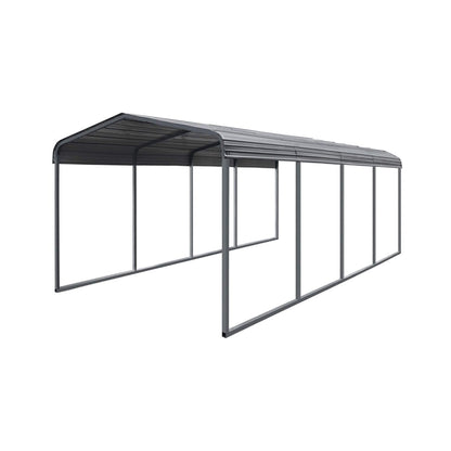 [12X20FT] Alora Premium Heavy-Duty Outdoor Canopy Garage Shelter With Galvanized Metal Roof (SAK91523)