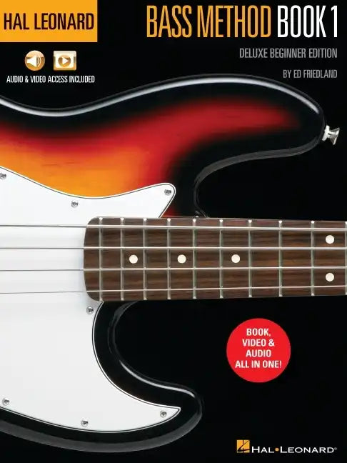 Hal Leonard Bass Method Book 1 - Deluxe Beginner Edition with Access to Audio Examples and Video Lessons Online by Ed Friedland - Paperback