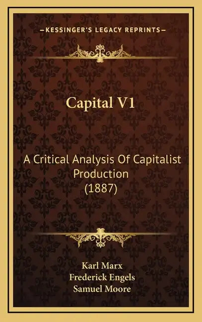 Capital V1: A Critical Analysis Of Capitalist Production (1887) - Hardcover