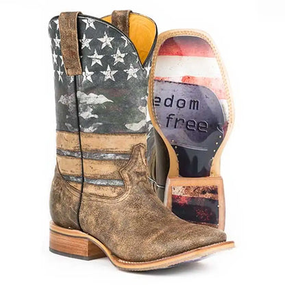 Tin Haul Freedom/Dog Tags - Men's Leather Cowboy Boot