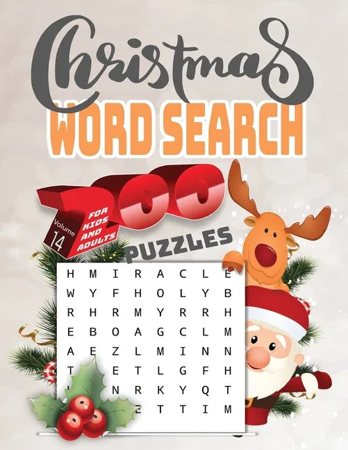 christmas word search 200 puzzles for kids and adults Volume14: Holiday Puzzle Book with Answers Large Print 254 pages, beautiful- time- christmas- wo - Paperback
