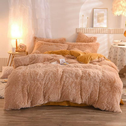 Thick Fleece Duvet Cover Warm Bedding Set