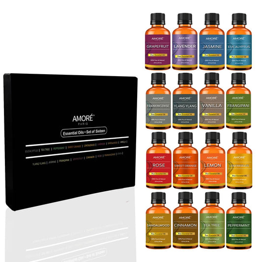 16-Pieces: Aromatherapy 100% Pure Therapeutic High Grade Essential-Oils