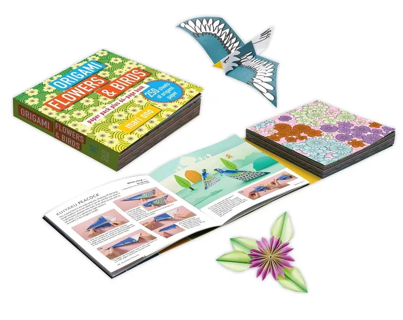 Origami Flowers and Birds: Paper Pack Plus 64-Page Book - Paperback