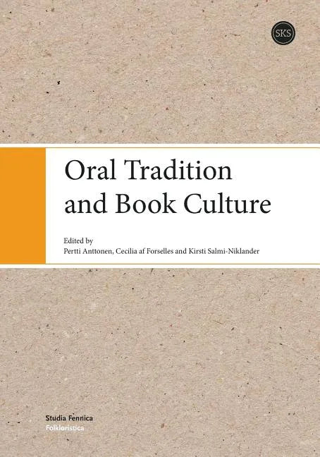 Oral Tradition and Book Culture - Paperback