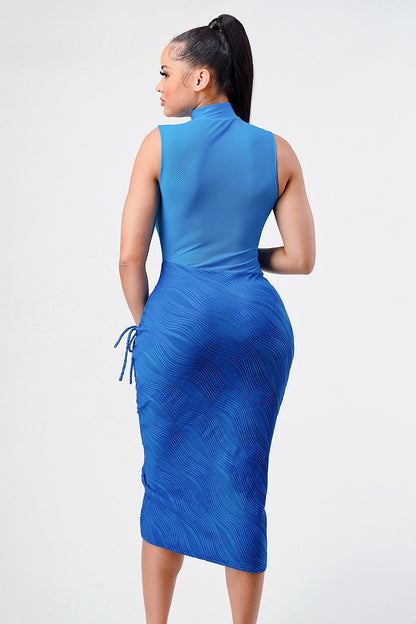 Ocean blue sleeveless sexy dress