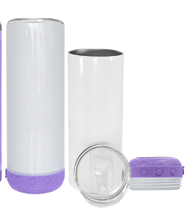 Bulk Pack 20oz Sublimation Bluetooth speaker tumbler. Music Tumblers W/ Lid, Speaker & Straw