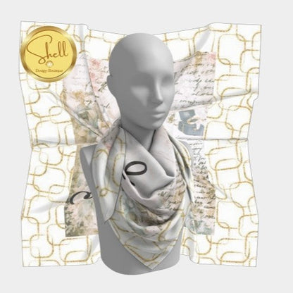 Golden Antique Bride Square Scarf