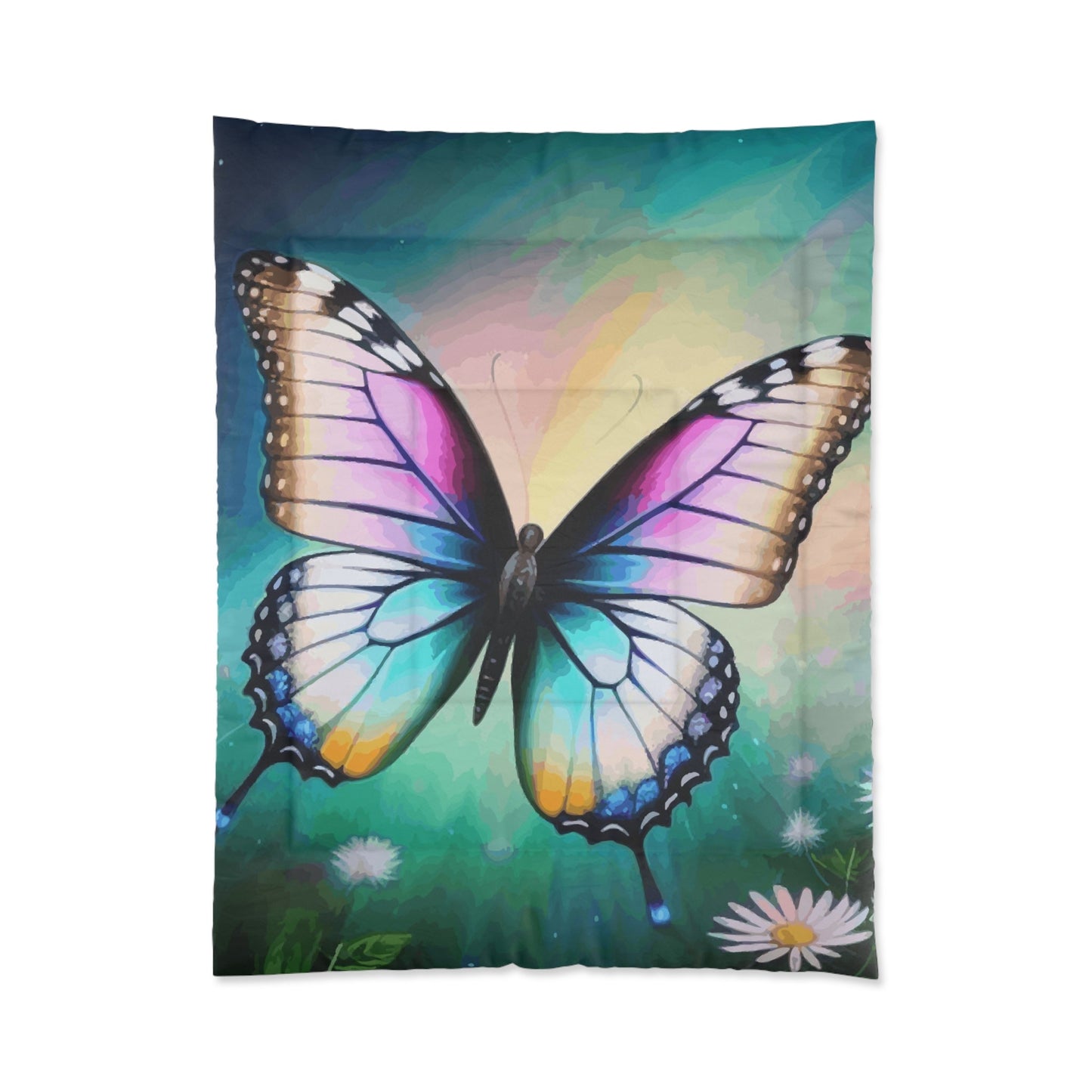 Beautiful Butterfly and Daisies Comforter (2 sizes available)