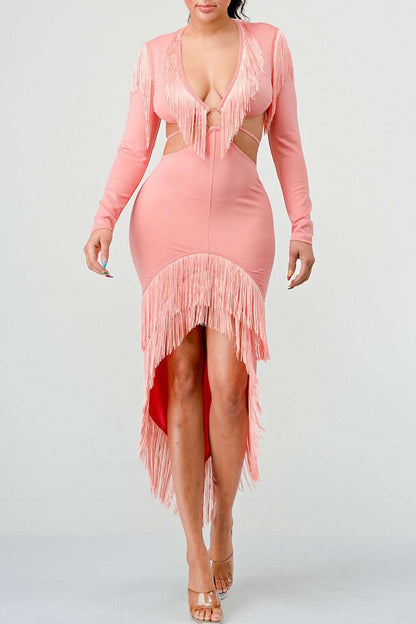 Blush Tassel Temptation Dress