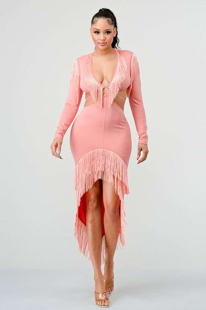 Blush Tassel Temptation Dress