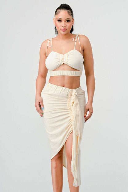 Cream Dream Ruched Set