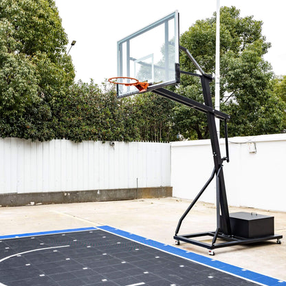 [18X24FT] Heavy-Duty Portable Adjustable Basketball Hoop With Court (SAK72980)
