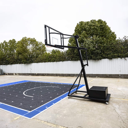 [18X24FT] Heavy-Duty Portable Adjustable Basketball Hoop With Court (SAK72980)