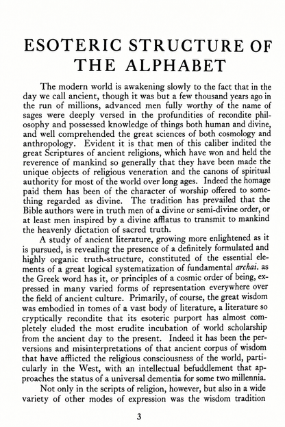 Esoteric Structure of the Alphabet — Alvin Boyd Kuhn