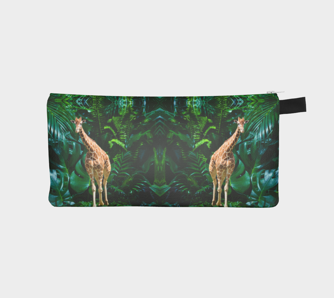 Tall Giraffe with Greenery Pencil Case