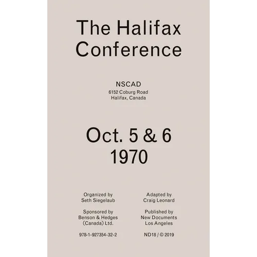 The Halifax Conference - Paperback