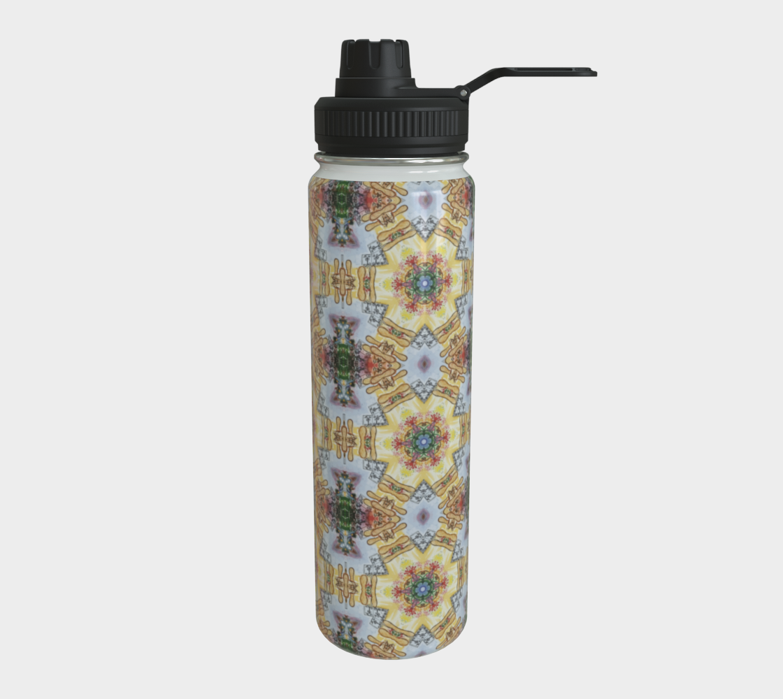 Gold Star Pattern Steel Water Bottle