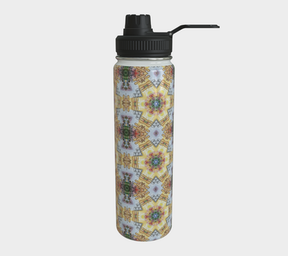 Gold Star Pattern Steel Water Bottle