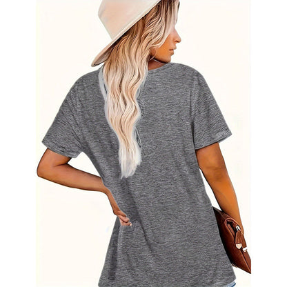 Women's Animal Letter Print Casual Short Sleeve T-Shirt