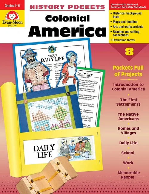 History Pockets: Colonial America, Grade 4 - 6 Teacher Resource - Paperback