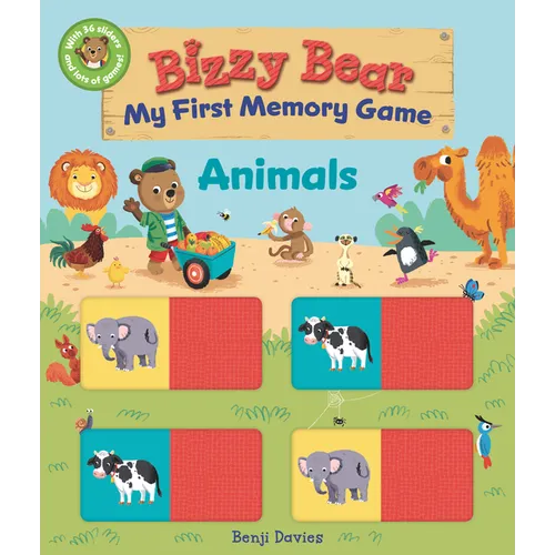 Bizzy Bear: My First Memory Game: Animals: (Interactive Memorization Board Book about Animals on the Farm, at the Zoo, and in the Sea for Toddlers - W - Board Book
