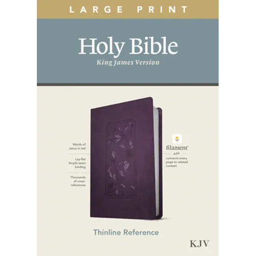 KJV Large Print Thinline Reference Bible, Filament Enabled Edition (Red Letter, Leatherlike, Floral/Purple) - Imitation Leather