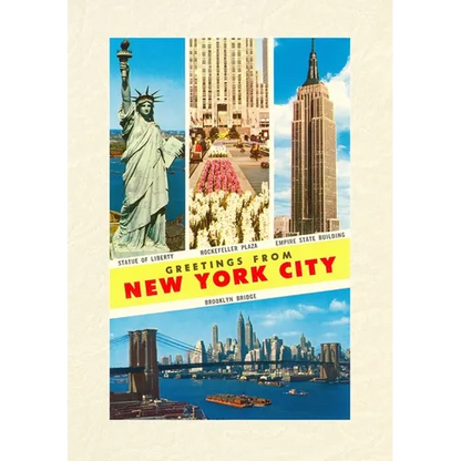 Vintage Lined Notebook Scenes, Greetings from New York City - Paperback