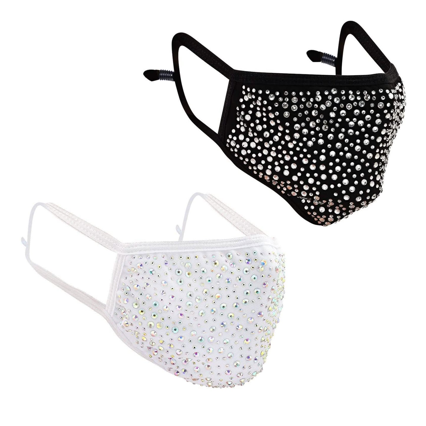 2-Pack: Reusable Washable Fitted Crystal Masks