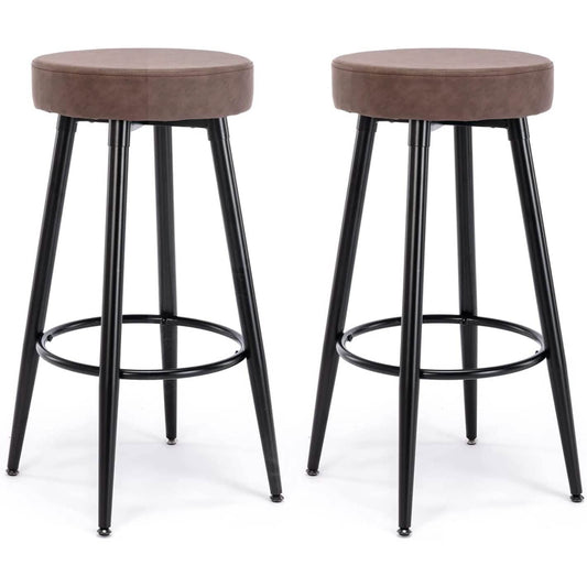 2-Piece: 28'' Metal Bar Stools Set