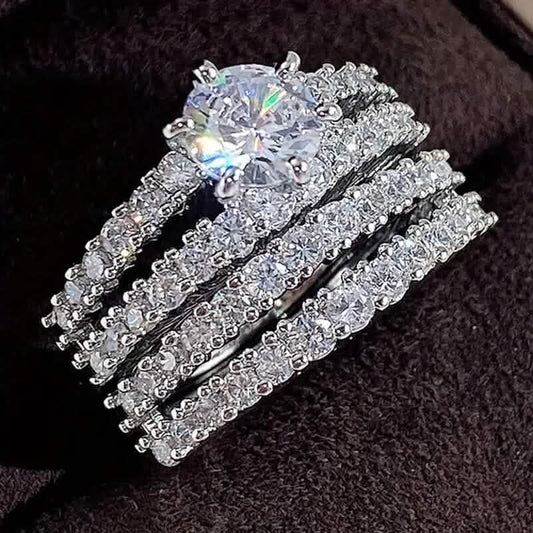 2-Piece Set: Gold Inlays with Zirconia Rings