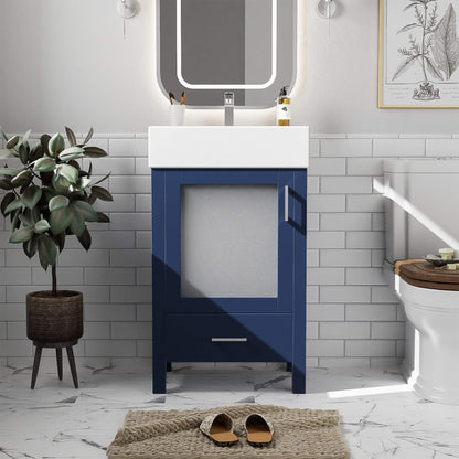 Nuvia 20-Inch Modern Bathroom Vanity With Ceramic Sink And Storage Cabinet (SAK83047)