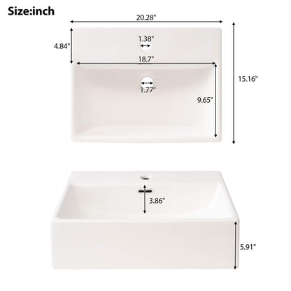 Nuvia 20-Inch Modern Bathroom Vanity With Ceramic Sink And Storage Cabinet (SAK83047)