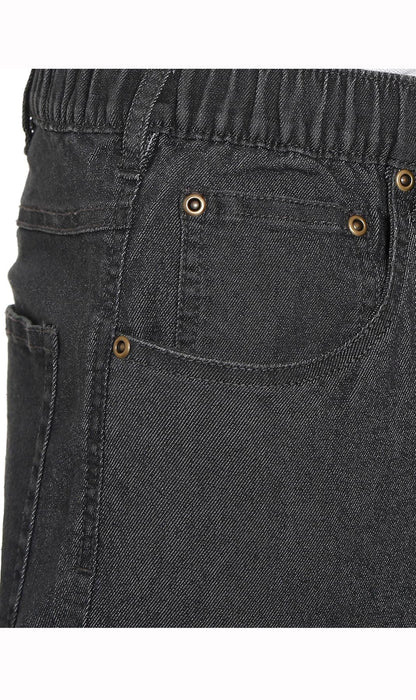 Men's Lightweight Casual Elastic Waist Pull-On Jeans – Denim & Twill Pants with Easy Fit