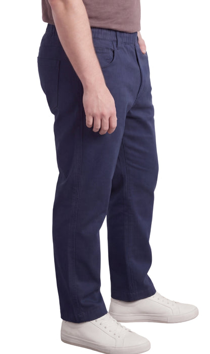 Men's Lightweight Casual Elastic Waist Pull-On Jeans – Denim & Twill Pants with Easy Fit