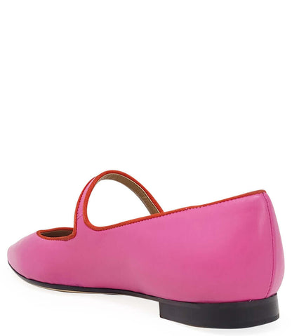 Pink Leather Flat Pointy Ballet