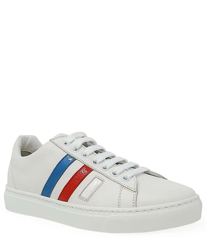 White Leather 3 Stripe Mens Sneaker