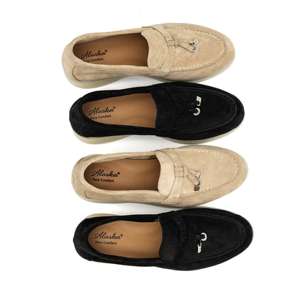 Torino Suede Loafers in Black