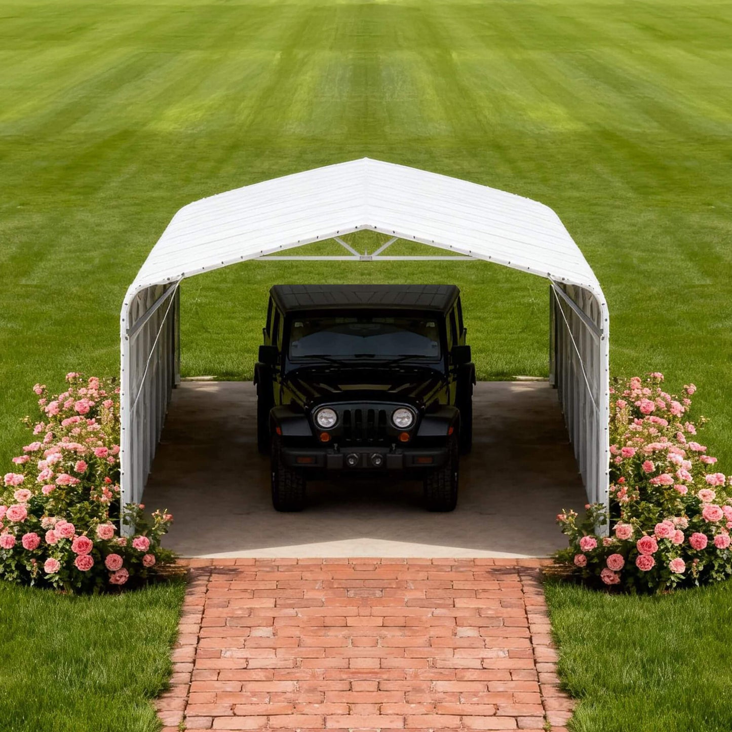 [20X30FT] Alora Heavy-Duty Outdoor Galvanized Steel Carport (SAK21596)