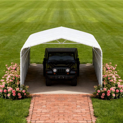 [20X30FT] Alora Heavy-Duty Outdoor Galvanized Steel Carport (SAK21596)